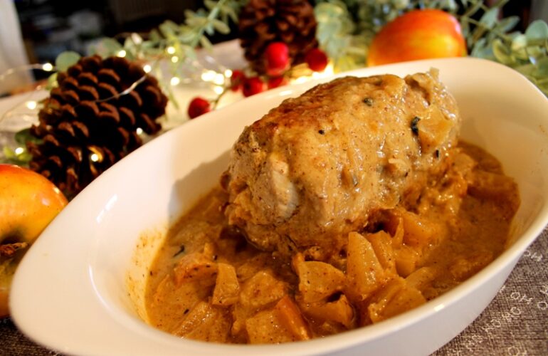 arrosto glassato mele e senape