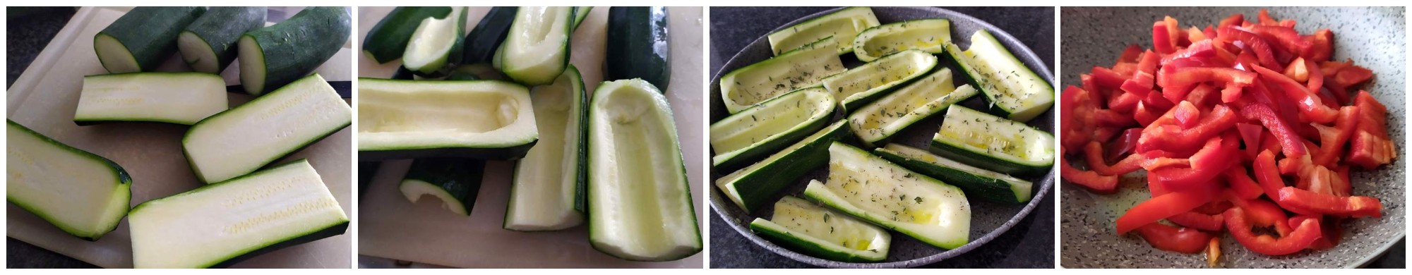Zucchine con peperoni e mozzarella