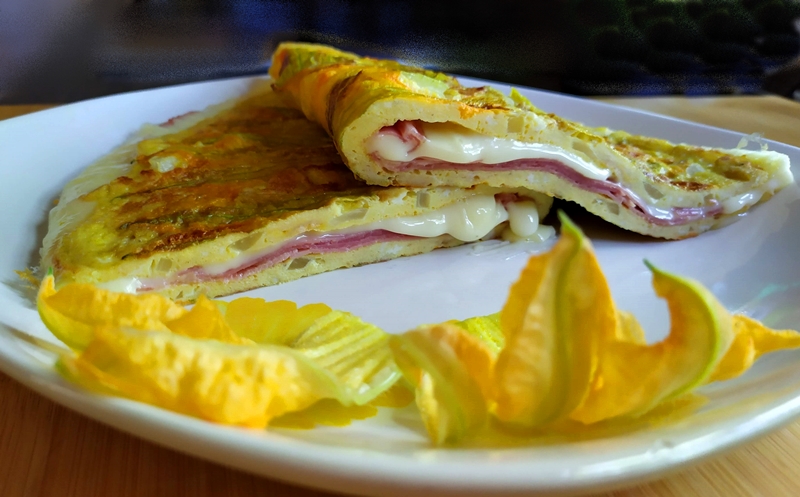 Frittata con fiori di zucca