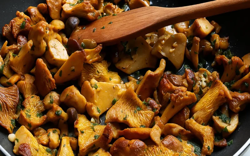 funghi aglio e olio e prezzemolo