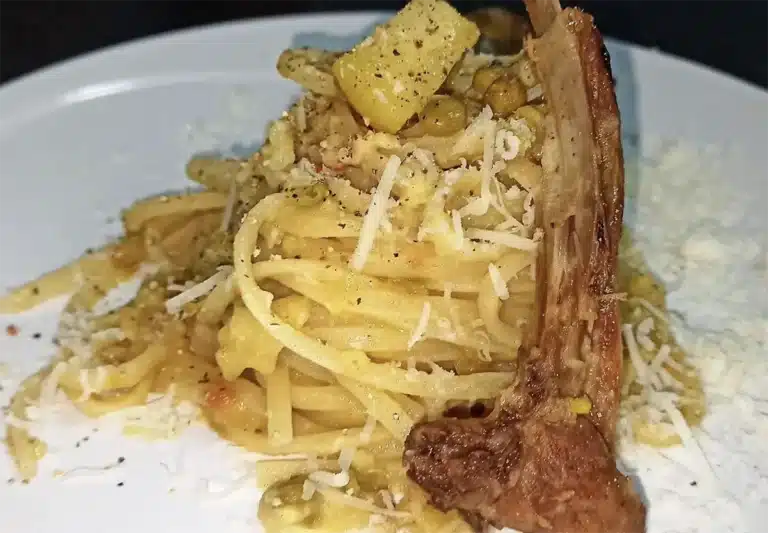 linguine al capretto al forno