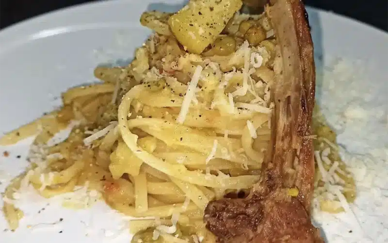 linguine al capretto al forno