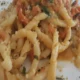 Busiate al pesto siciliano pomodorini e pan grattato