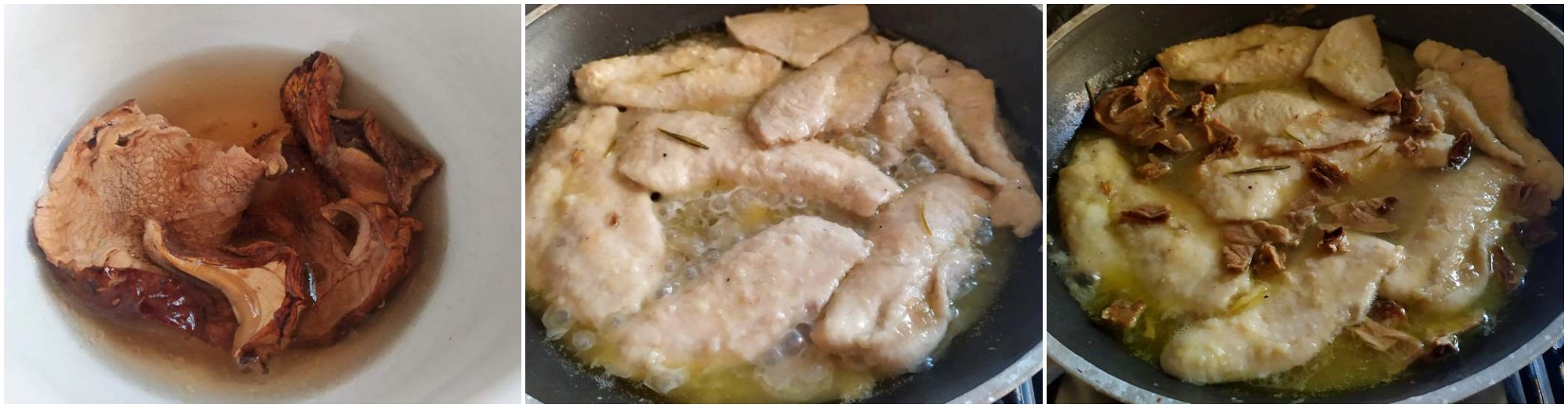 Scaloppine di pollo ai funghi porcini secchi