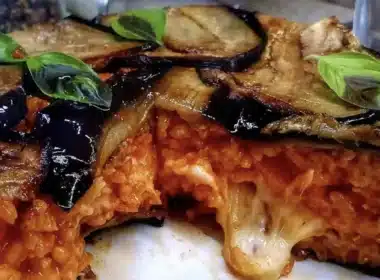 timballo di riso con le melanzane