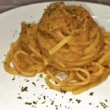linguine con crema di piselli e tonno