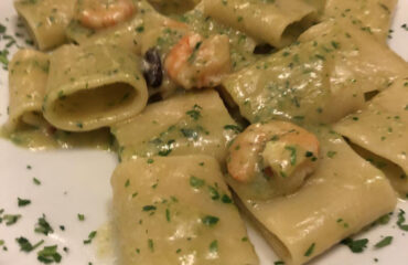 Pasta alla nerano con gamberetti