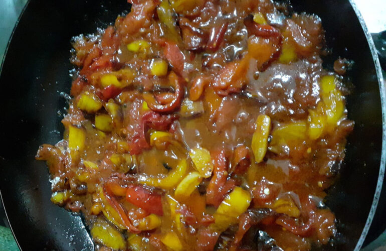 scacchiata di peperoni