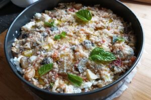Parmigiana di melanzane e riso