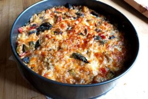 Parmigiana di melanzane e riso