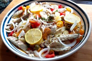 Insalata di branzino tiepida
