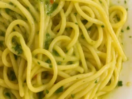 spaghetti più cremosi di aglio e olio