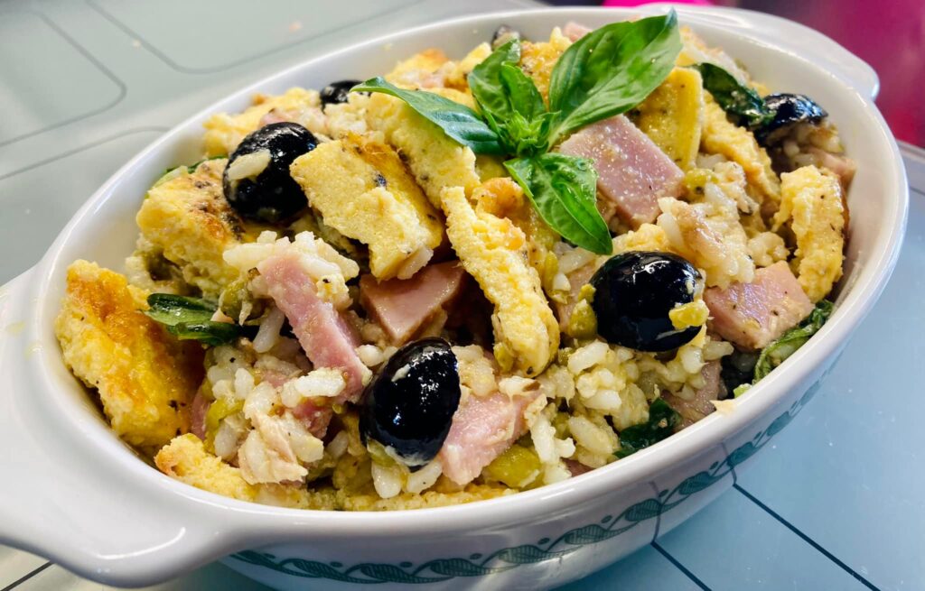 insalata di riso contadina con frittata