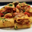 paccheri funghi e baccalà