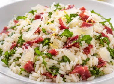 insalata di riso rucola bresaula e succo di limone