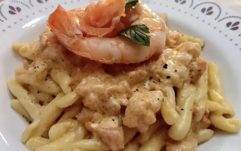 pasta salmone e gamberi