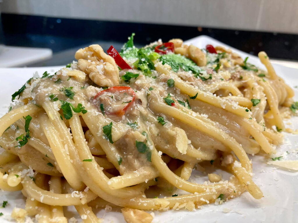 pasta di santa rosalia alici e noci