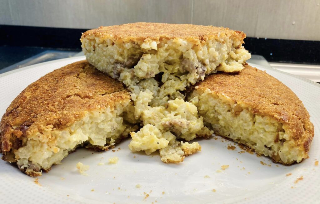 timballo di riso gratinato al forno