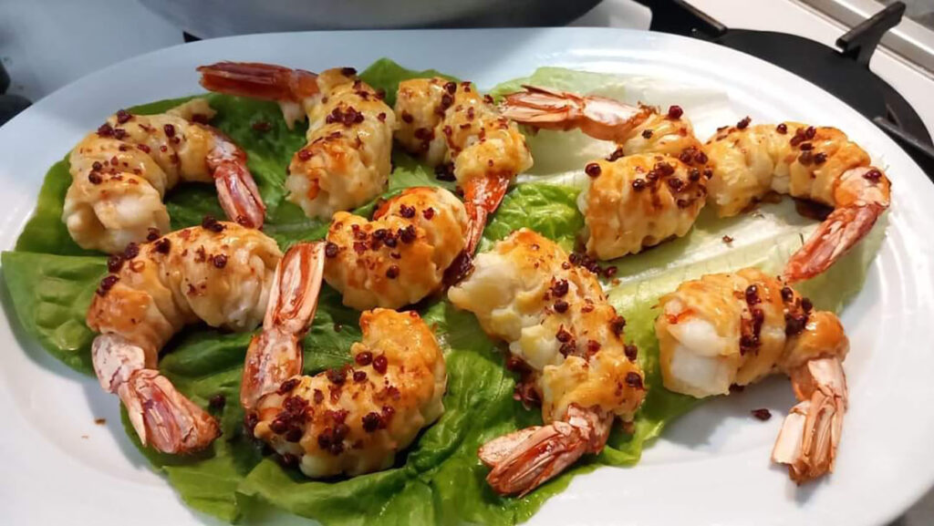 gamberi in crosta di pasta sfoglia