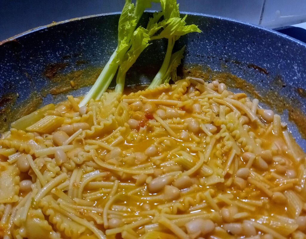 pasta e fagioli in padella