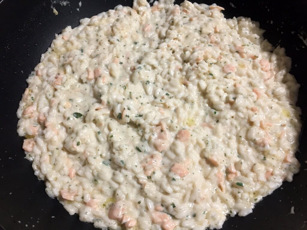 risotto al salmone affumicato