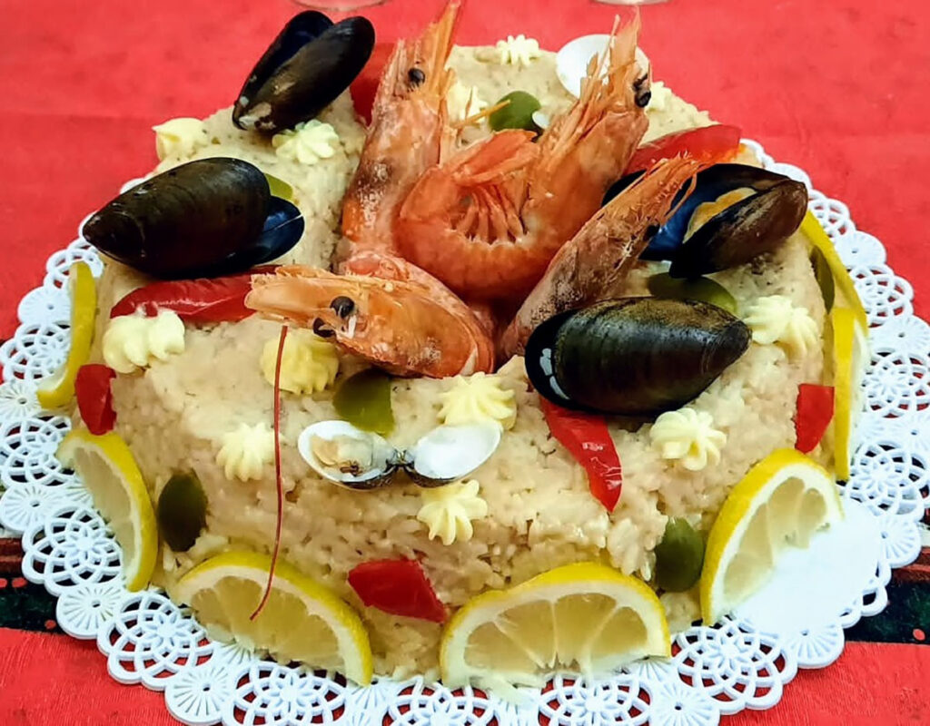 sformato di riso ai frutti di mare