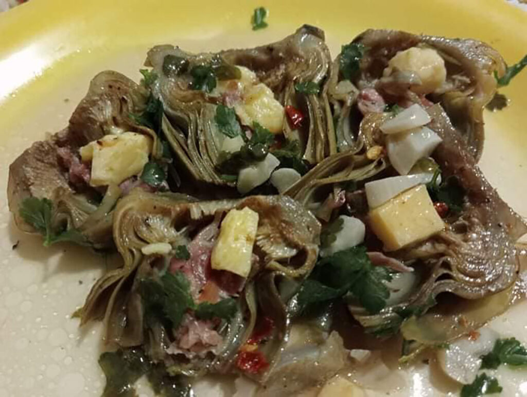 carciofi ripieni in padella