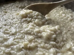 risotto cacio e 7 pepi