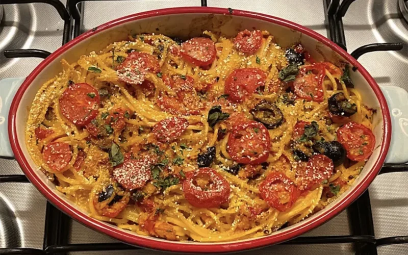 spaghetti al forno tonno e pomodoro