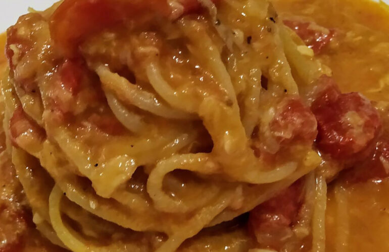spaghetti alle due S, scorfano e scarpariello