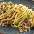 spaghetti al pesto di tonno e arancia