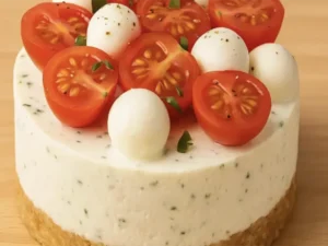 Mini cheesecake caprese