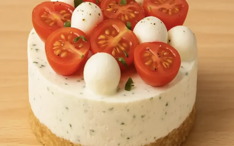 Mini cheesecake caprese