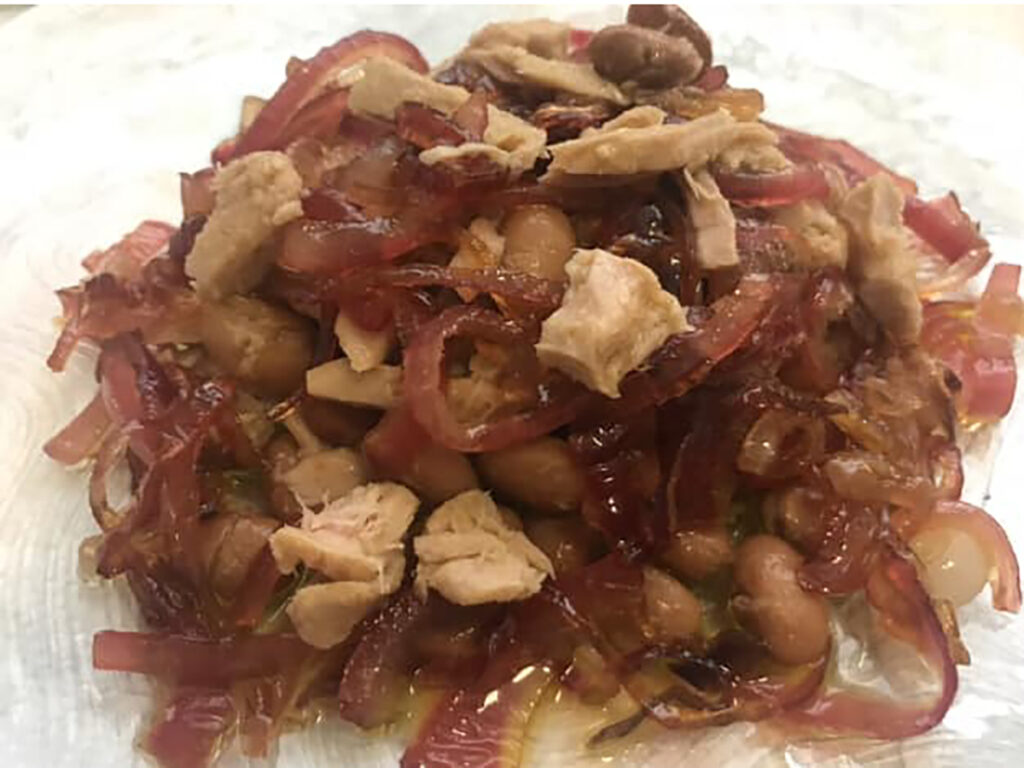 Fagioli tonno e cipolla caramellata
