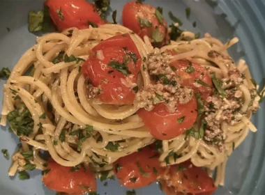 Spaghetti al pesto di alici