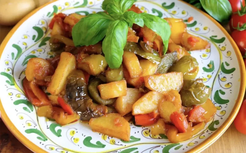 peperonata in agrodolce con patate