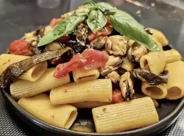 rigatoni cozze e peperoncini del fiume