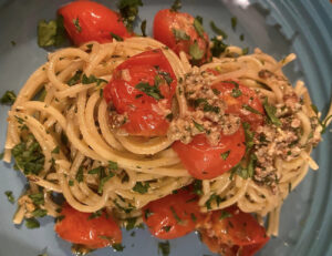 spaghetti al pesto di alici