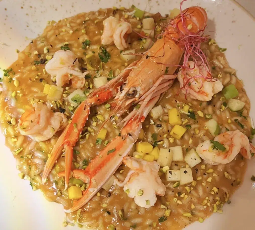 rfisotto scampi e pistacchio