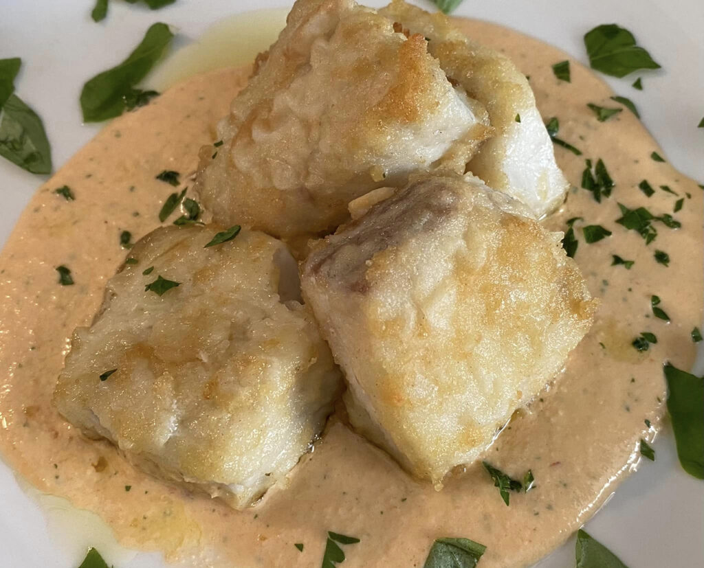 scaloppine di merluzzo con pesto siciliano
