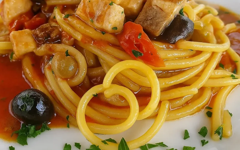 spaghetti pesce spada olive