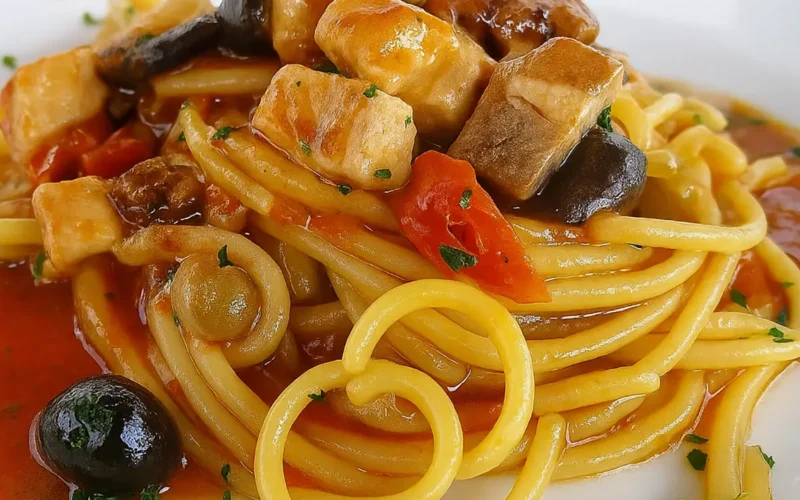 spaghetti pesce spada olive
