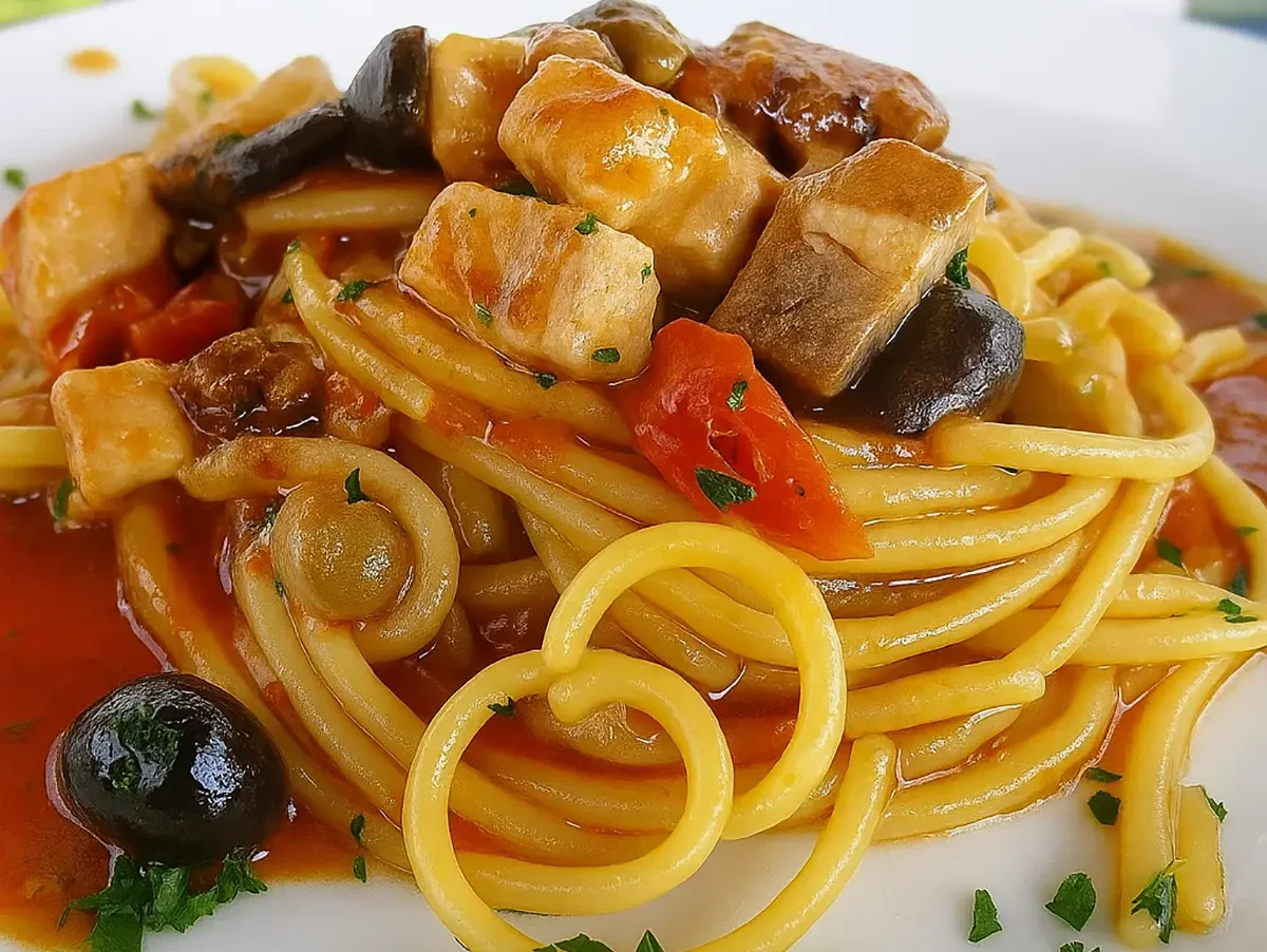 spaghetti pesce spada olive