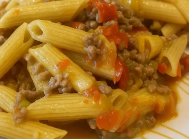 Pasta peperoni e macinato