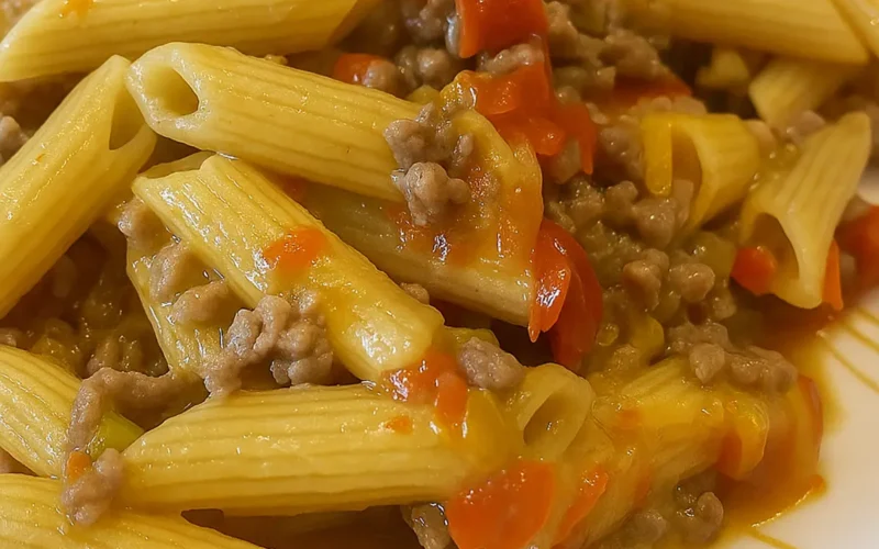 Pasta peperoni e macinato
