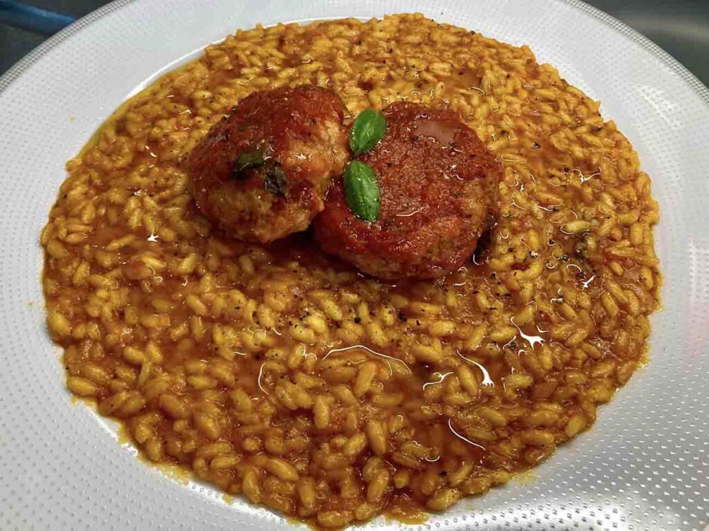 risotto al ragù con polpette