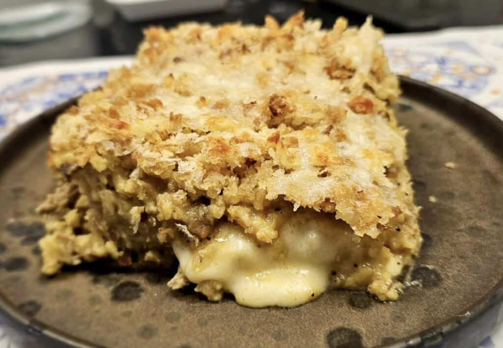 sformato di riso alla boscaiola con funghi e provola