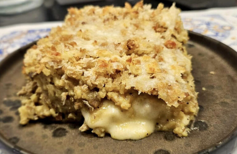 sformato di riso alla boscaiola con funghi e provola