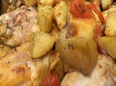 pollo con patate e pomodorini