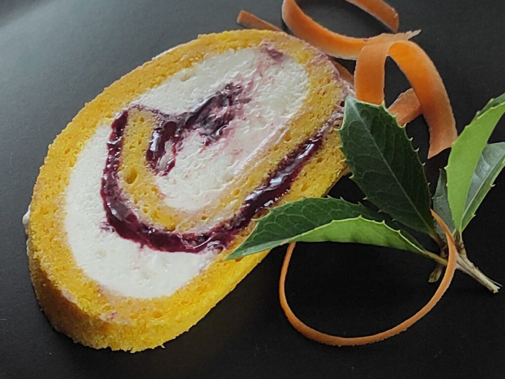 rotolo di zucca alla crema al mascarpone e marmellata